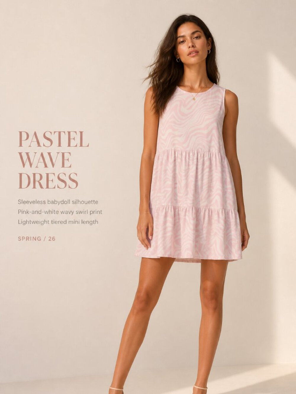 NWT AFRM Pink Wave Mesh Tiered Open Back Sleeveless Mini Dress XL